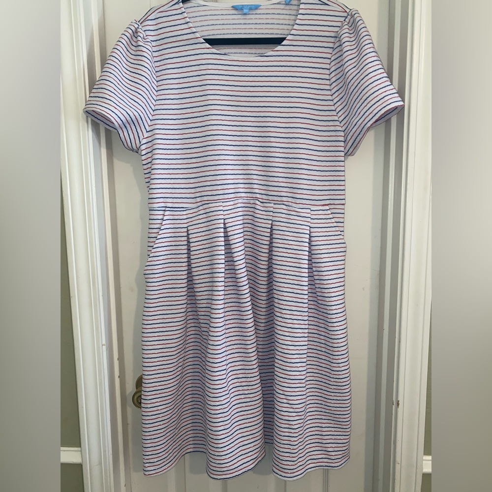 Draper James Red and Blue Striped Tshirt Dress
